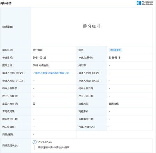 麗人麗妝申請“跑分咖啡”商標，打入方便食品類市場